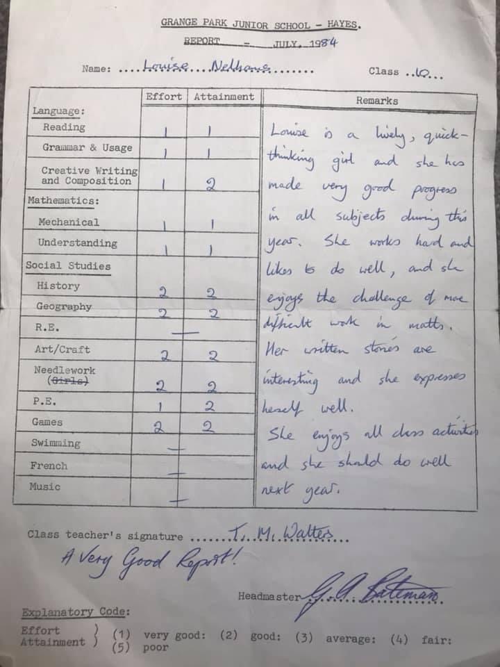 School report Louise